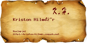 Kriston Hilmár névjegykártya